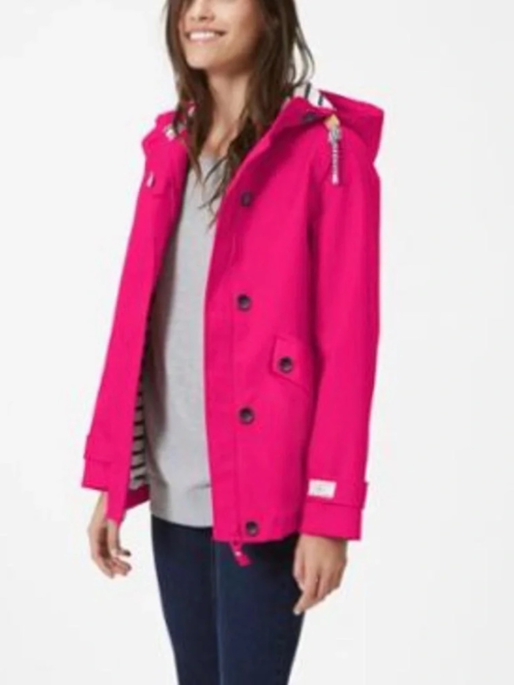 Joules Rain Jacket Women Pink Good Waterproof Hooded - size 6 - Picture 3 of 5